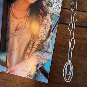 OPULENZA DESIGNS JEWELRY N1136 Triple Oval Beaded Necklace .925 SS BRAND NEW